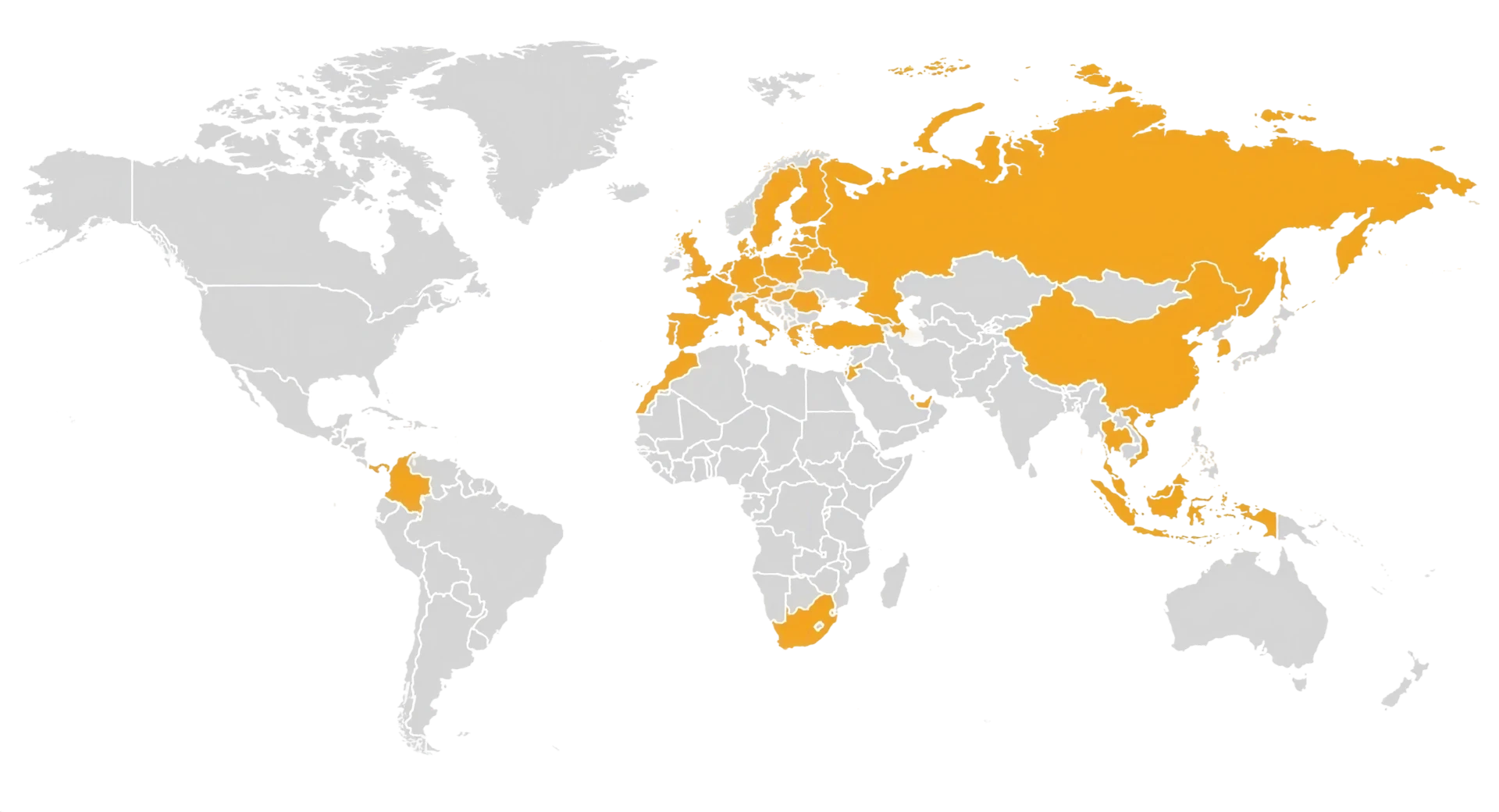 Map of countries Anastasia has visited